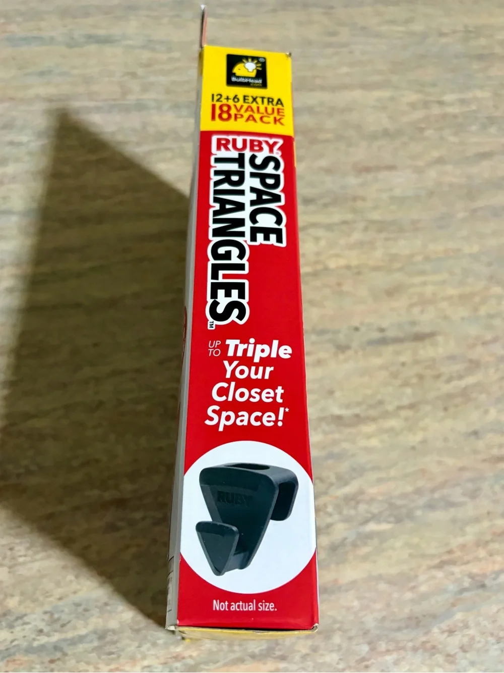 Ruby Space Triangles 18 Value Pack Closet Organizer - Black (18 Pack)
